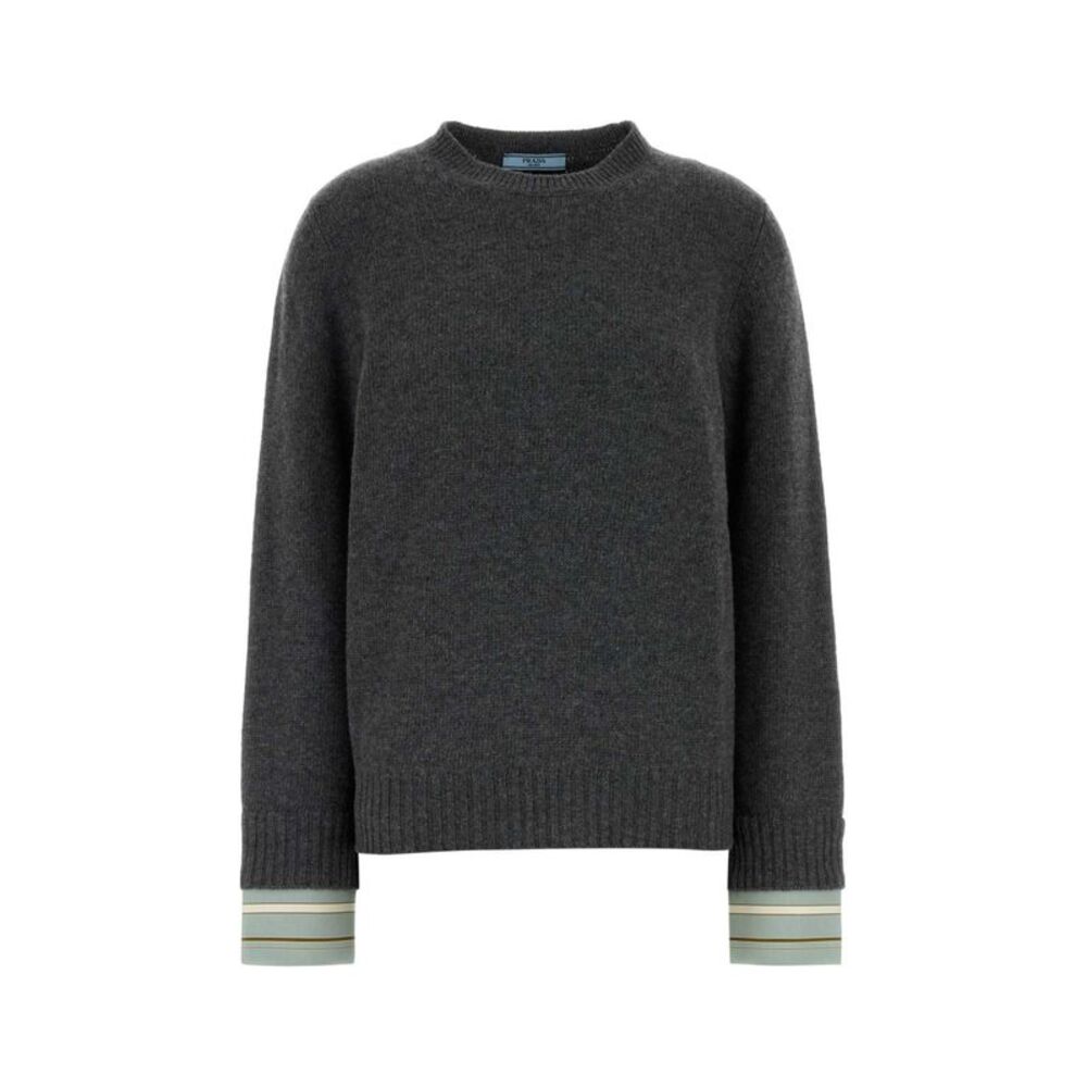 Prada Women Dark Grey Wool Blend Sweater